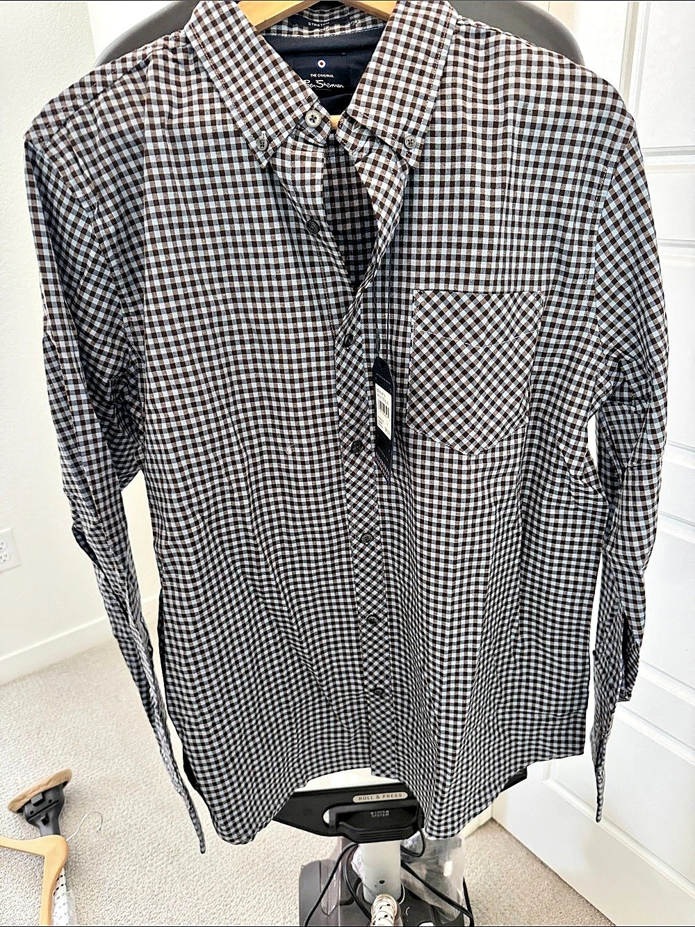 Ben Sherman Long Sleeve Gingham Check Shirt Size Large NWT